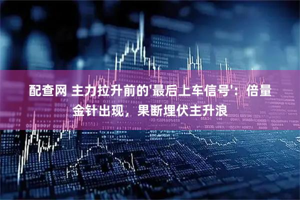 配查网 主力拉升前的'最后上车信号'：倍量金针出现，果断埋伏主升浪